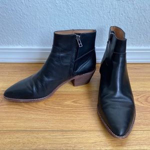 Madewell leather pointed toe booties size:7.5